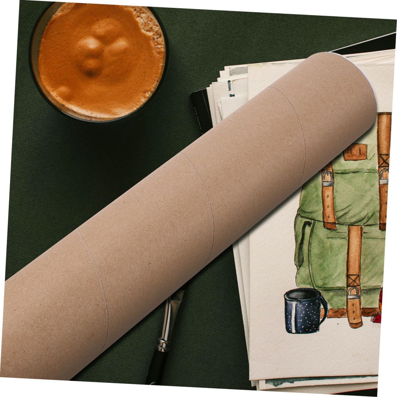 Gadpiparty 2pcs Kraft Mailing Tubes Document Storage Tubes with Caps for Shipping Craft Projects Design for Posters Artwork