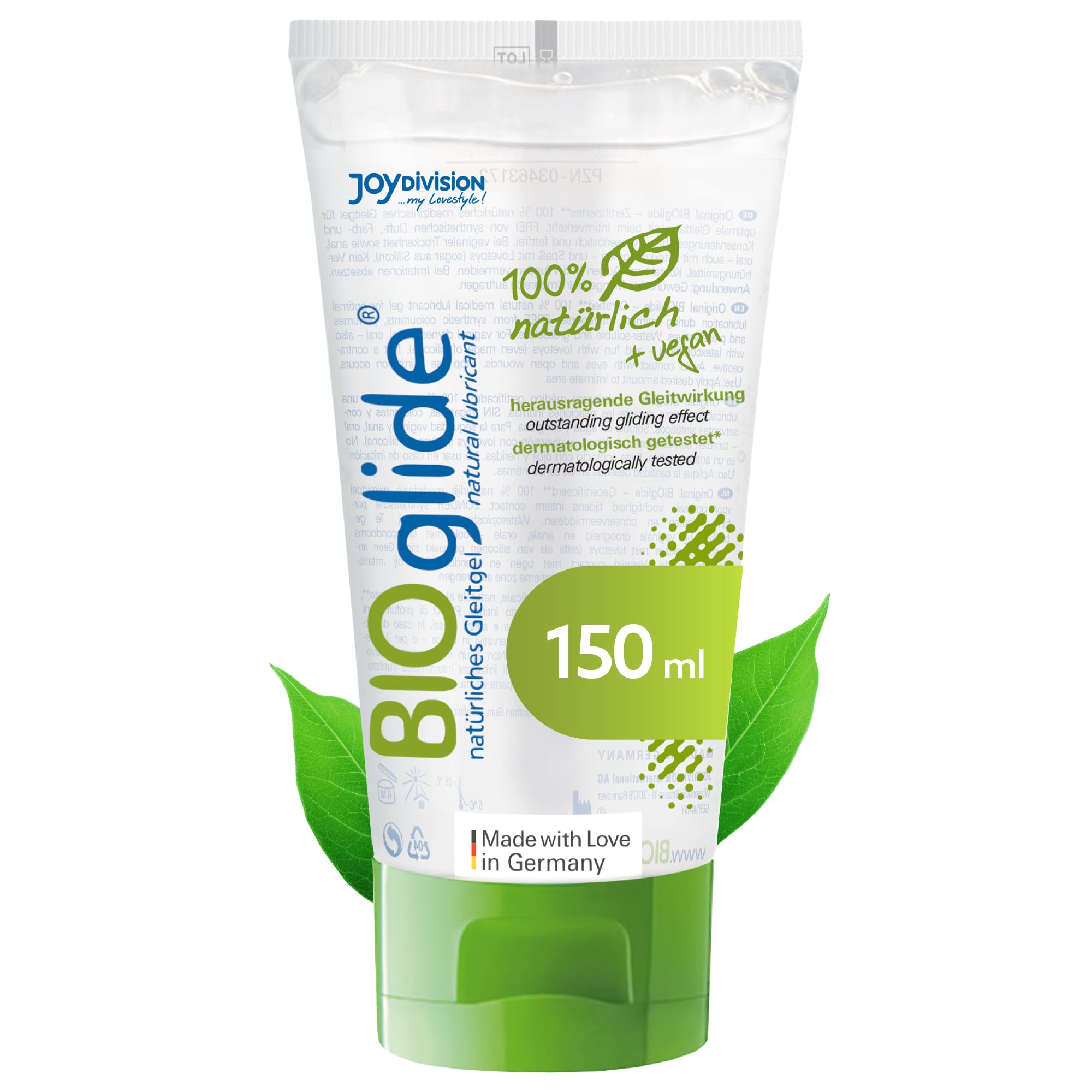 Original BIOglide Neutral Lubricant 150ml | 100% Natural & Vegan | Water-Based Gel | Organic Lubricant Suitable for Latex Condoms | Water Based