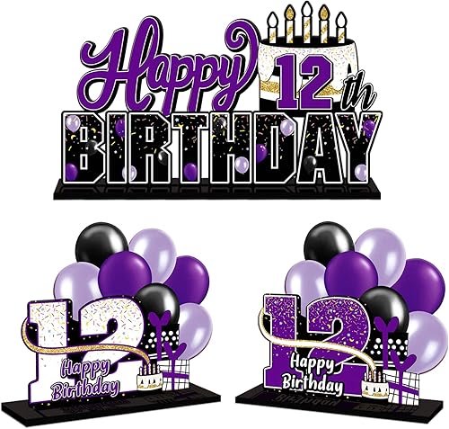 Miniatura 78 de LINGTEER Juego de centros de mesa de acrílico azul con texto en inglés «Happy 100th Birthday» – Decoración de regalo de fiesta de cumpleaños número