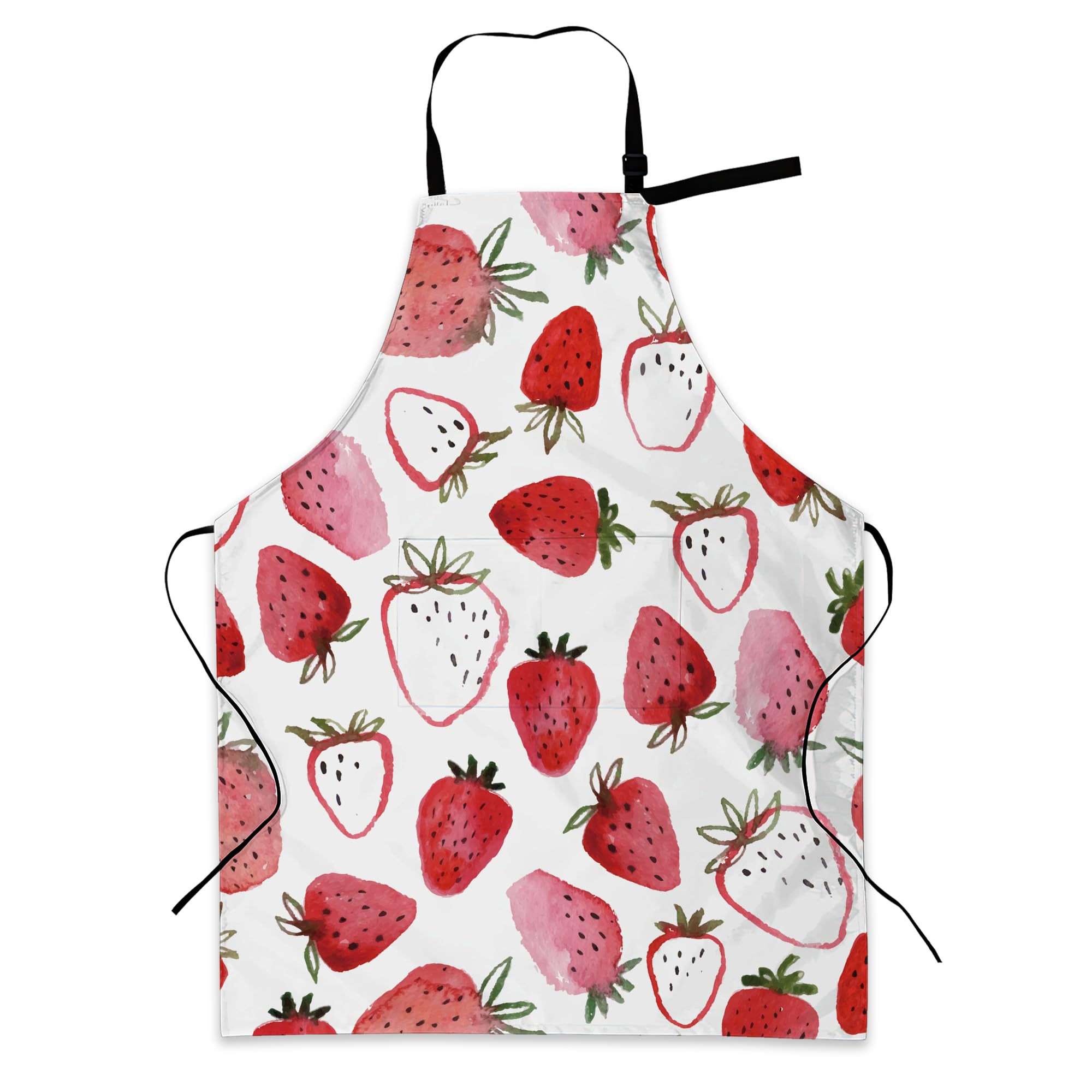 Bilangce Women's Strawberry Aprons For Men, Waterproof With 2 Pockets, Chef Apron With Adjustable Neck Strap For Washing Dishes, Gifts Bbq Grill