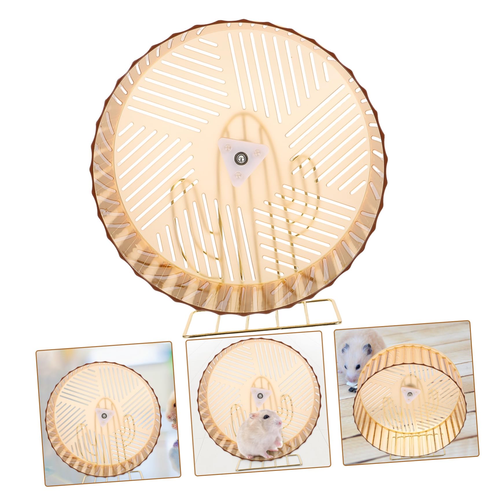 INOOMP Rueda de Hámster Silenciosa Soporte de Aleación, Rueda de Ejercicio para Erizos y Chinchillas, Tamaño Grande, Accesorio para Jaulas, Juguete Interactivo para Color Aleatorio