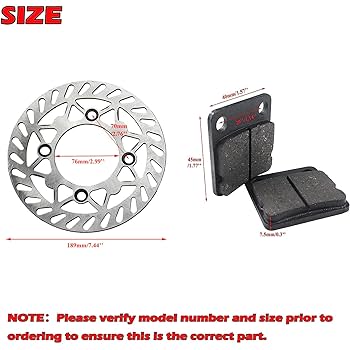 Amazon.com: PRO BAT 190mm/7.48'' Front Brake Disc Disk Rotor