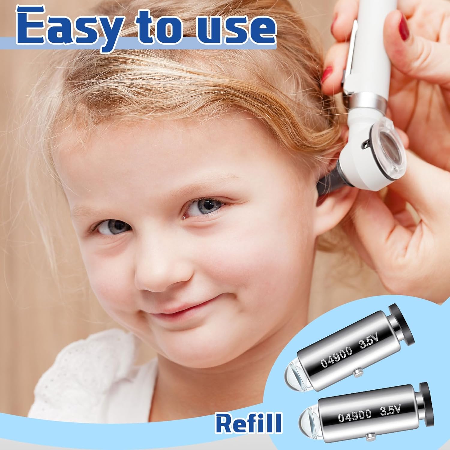 Funtery 4 Pcs Halogen Replacement Bulbs Compatible with Welch Allyn, 3.5v Lamp Type 04900-u Otoscope Lamp