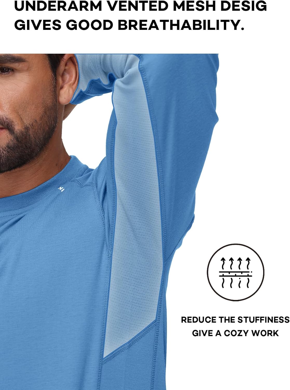 FR Shirts for Summer 5.5OZ Lightweight Breathable Vented Mesh Flame Resistant Long Sleeve Crew T-Shirt CAT2