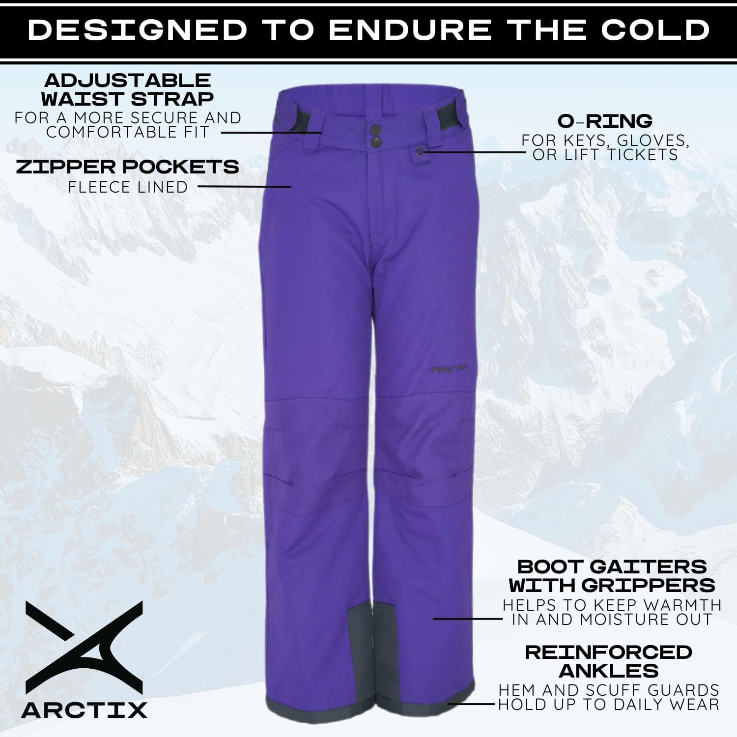 Arctix Kids Snow Pants with Reinforced Knees and Seat - Image 3