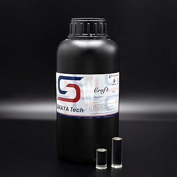 Siraya Tech Craft Ultra-Clear 3D Printer Resin High Clear 405nm Rapid Curing Resin Non-Yellow Like Other Resins High Transparency Resin Designed for Crafts for LCD DLP 8K 3D Printer (1kg, High Clear)