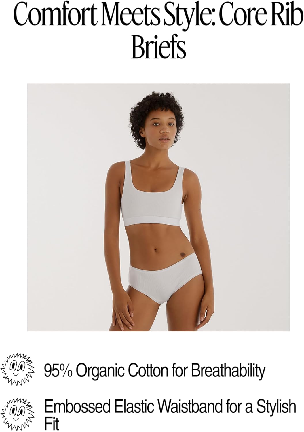 Organic Basics womens Core Rib Cotton Brief Underwear - Image 6