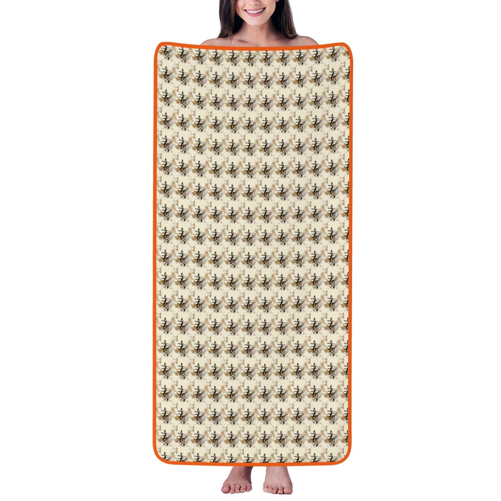 JBJGKHLP Music Note Print Women Men Couples Coral Velvet Bath Towel Ultra-Soft For Home Bathroom Travel