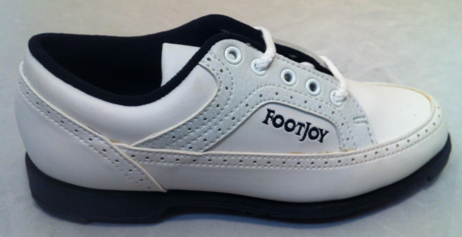 FootJoy Junior Kids Golf Shoes Black/White 2M 48778
