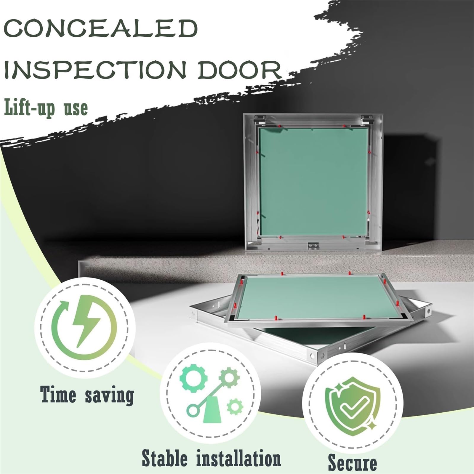Panneau d'accès en métal 15 60 cm Porte d'inspection sanitaire pour plafonds suspendus et plancher intérieur Passas Trappe d'accès pour cloison sèche (30 x 45 cm) Facile à installer