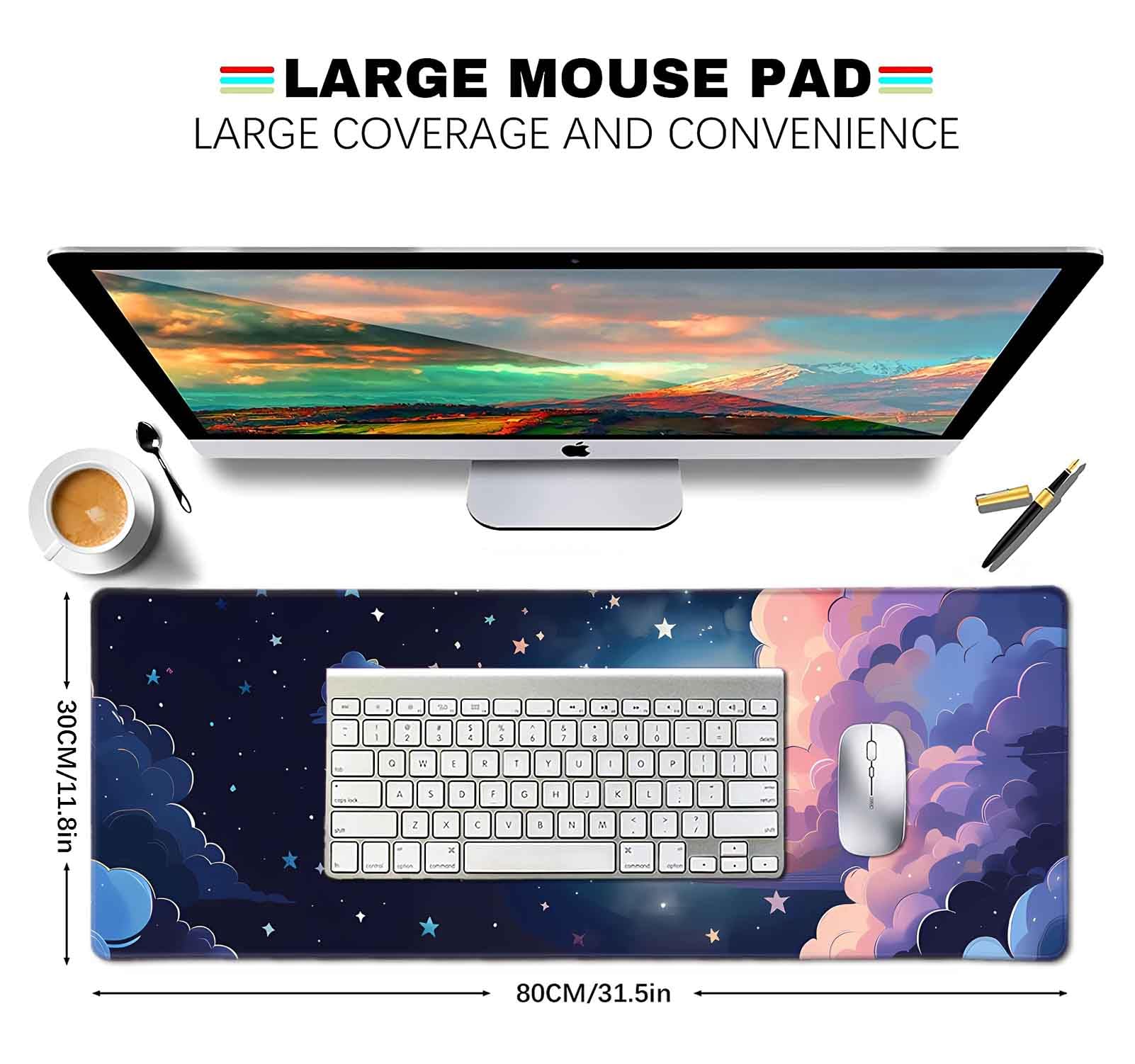 Alfombrilla De Mouse Para Juegos Con Temática Japonesa De 31.5 × 11.8 X 0.12 Pulgadas, Extra Grande, Base De Goma Antideslizante, Alfombrilla De Escritorio Personalizada Para El Hogar, Computadora