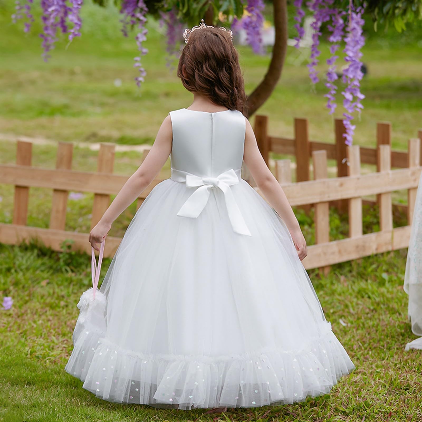 Vestido de princesa para niñas, fiesta de cumpleaños, boda, vestido largo de tul, vestido formal de noche, dama de honor, concurso, vestido de vacaciones para niña