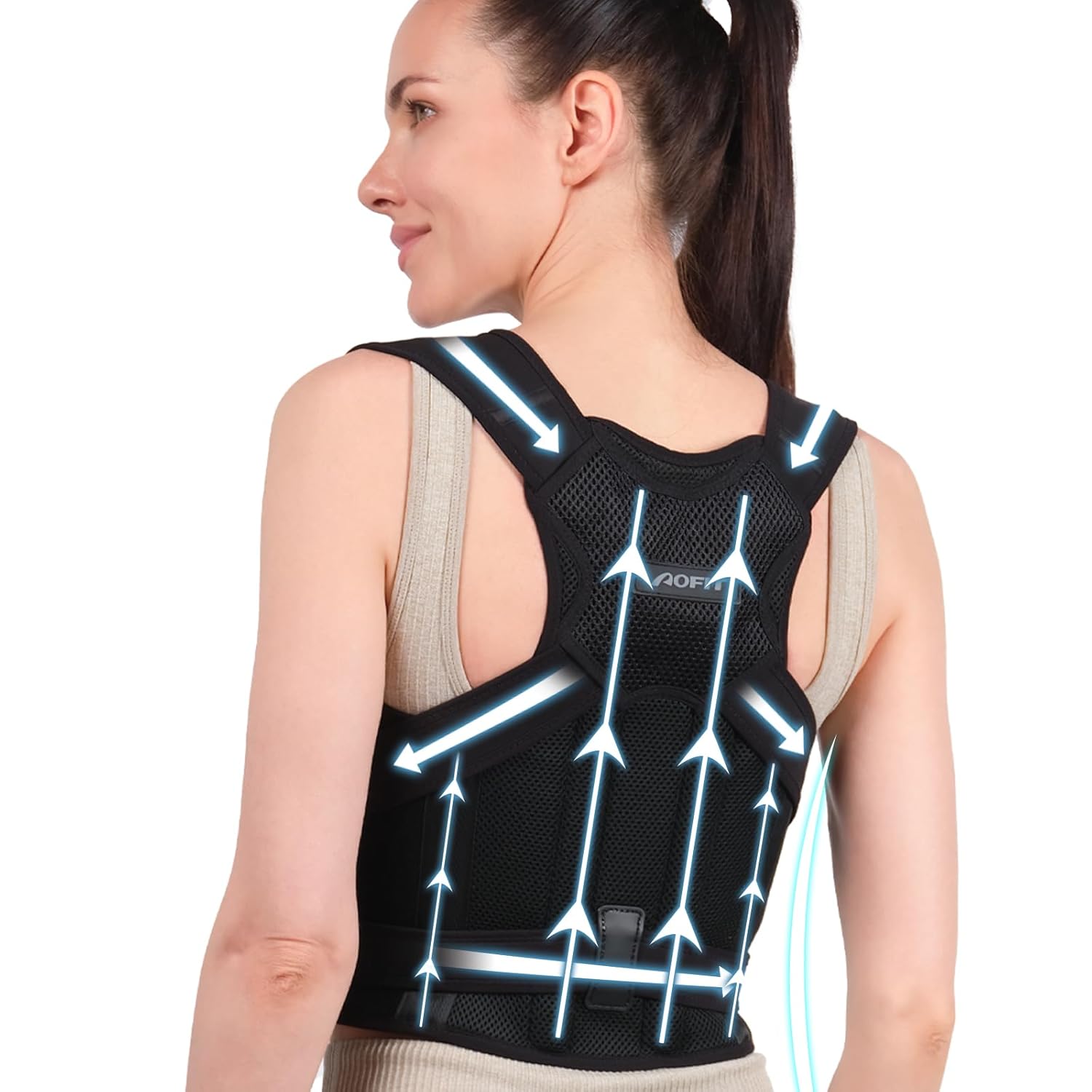 Back Brace Posture Corrector for Women and Men, Shoulder Straightener, Adjustable Full Back Support, Upper and Lower Back Pain Relief - Scoliosis, Hunchback, Hump, Thoracic, Spine Corrector L