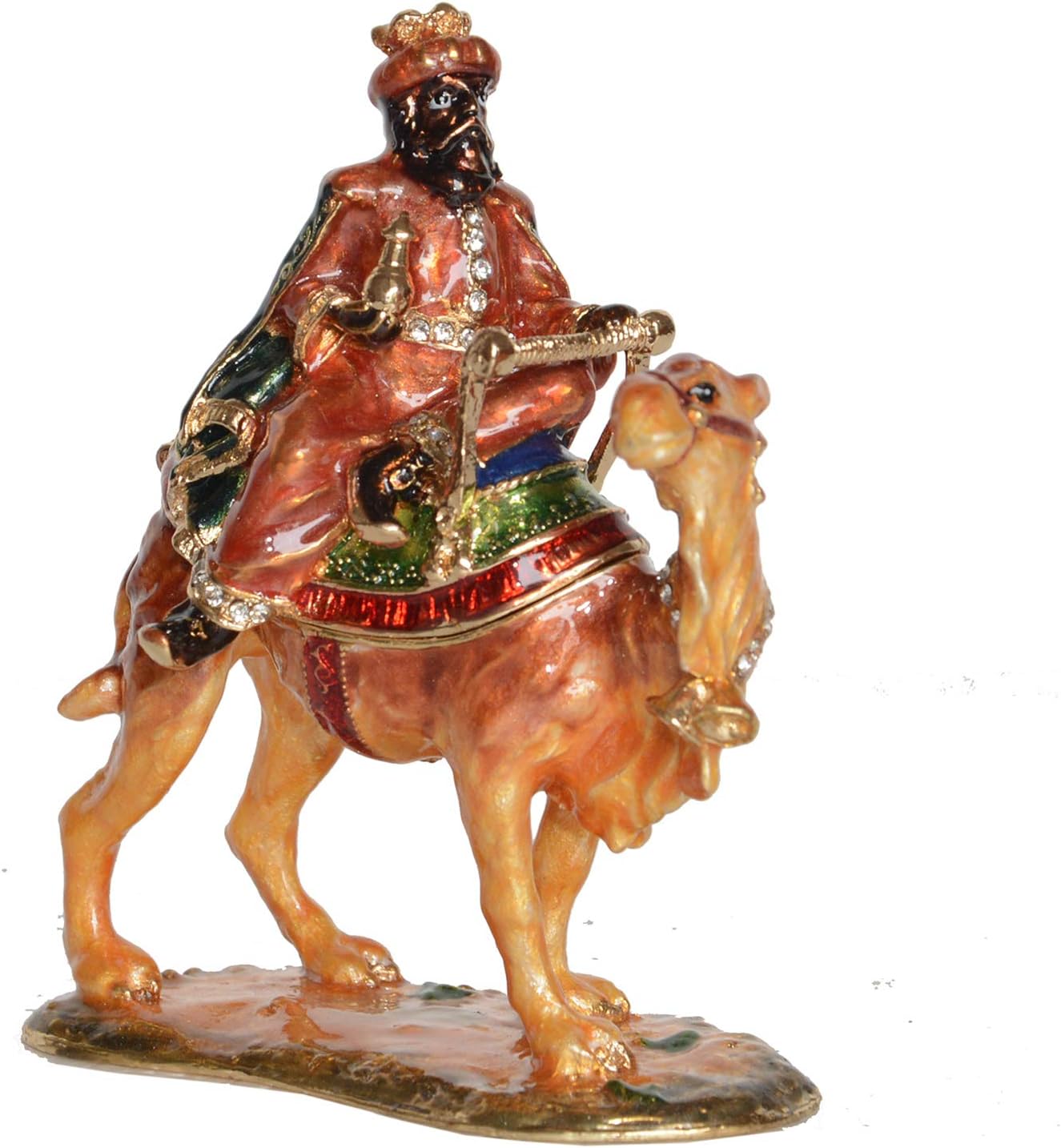 Hula Dancer Trinket Box Jewelry Box Hand Painted Decorative Box with Hinged Lid Ring Earring Holder Table Figurine Collectible