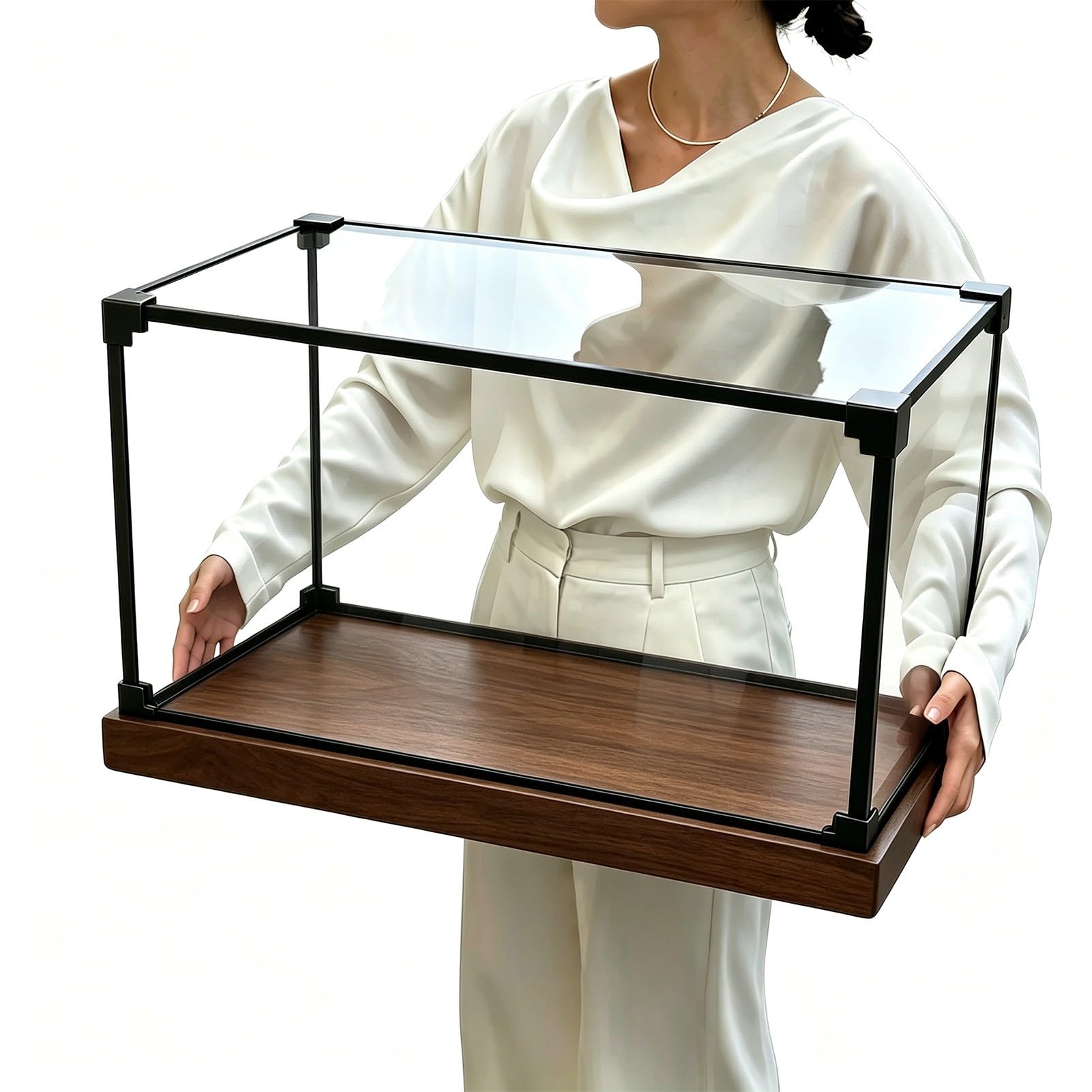 Teca Plexiglass Scatola Extra Large in Acrilico Trasparente, Telaio in Lega