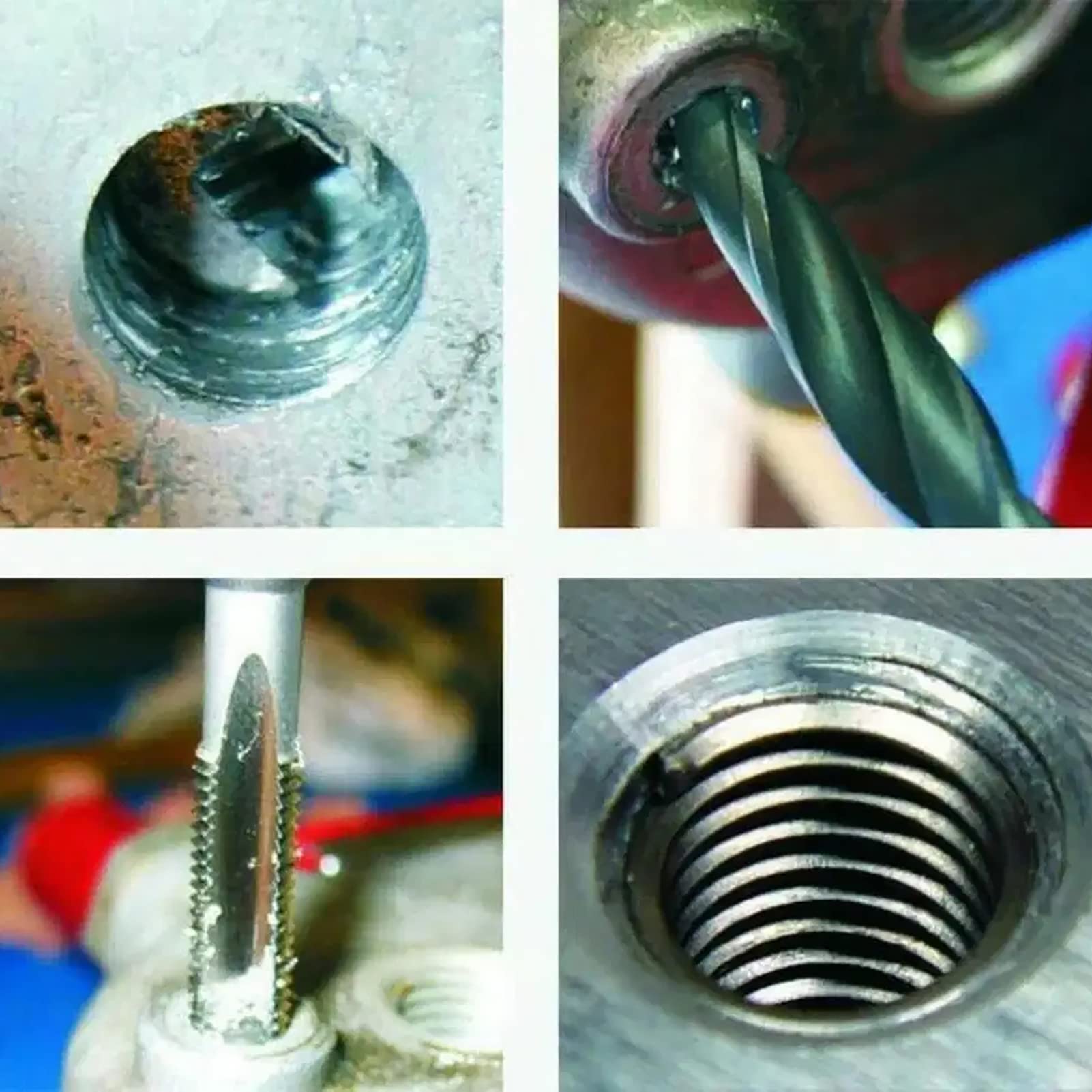 120 piezas Helicoils, M6 M7 M8 M9 M10 M11 M12 M14 M16 M18 Helicoil de acero inoxidable Tipo Free Running Wire Thread Kit de inserción de reparación de rosca métrica
