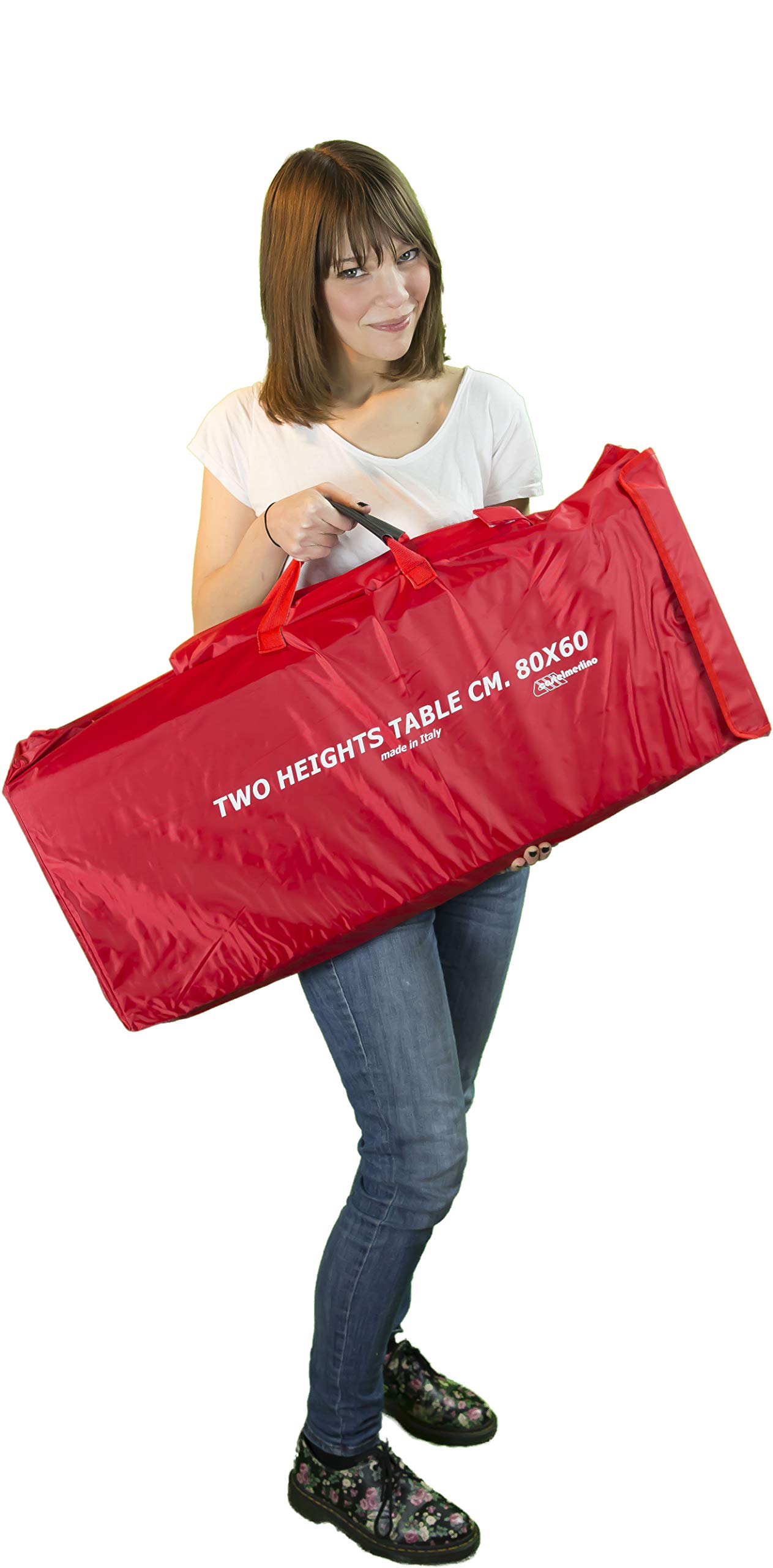 CASTELMERLINO 46 Tavolo Pieghevole Camper Larice cm 80 x 60 con Borsa Nylon