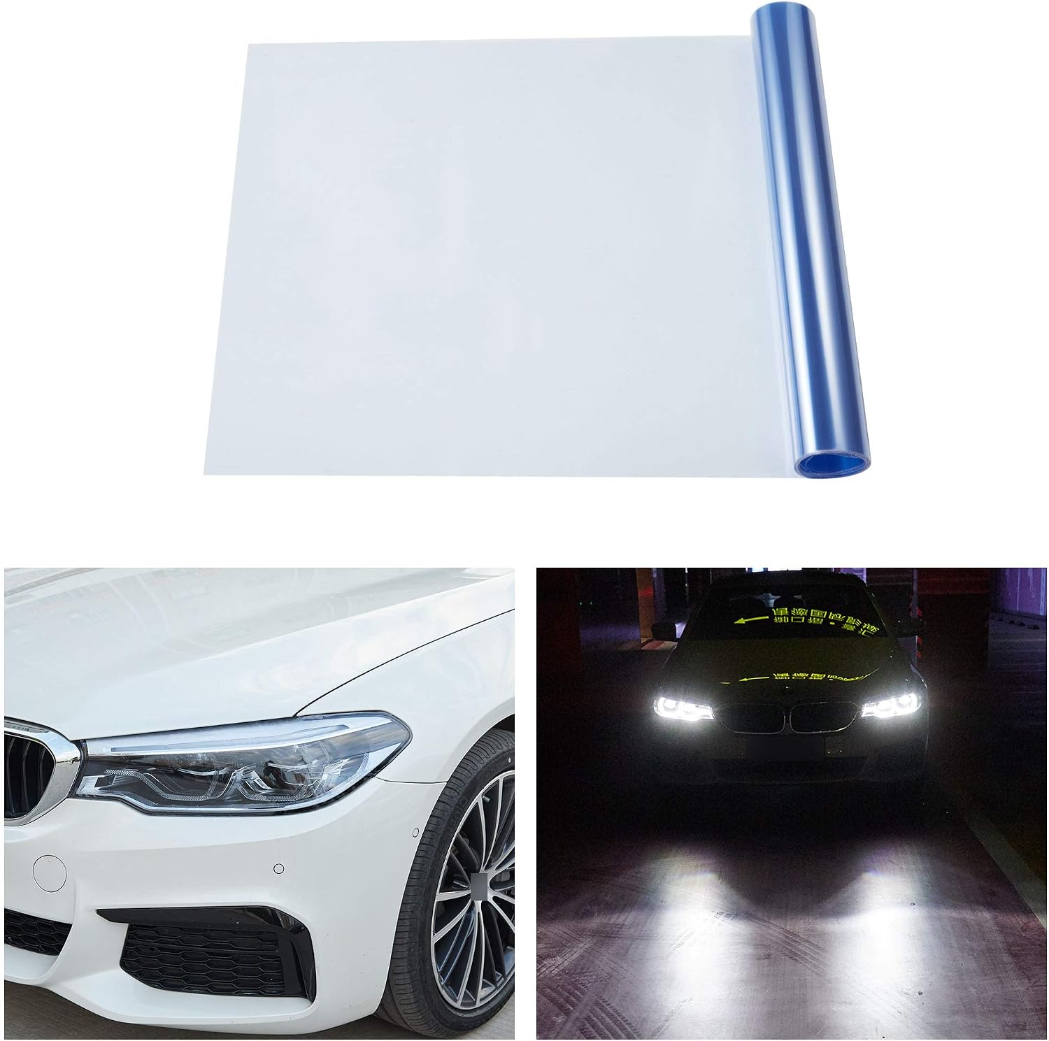 TOMALL 78.7''x12'' Light Blue Vinyl Film for Car Headlight Taillight Fog Lights Tint Self Adhesive Decals Sports Modification Car Stickers (Light Blue)