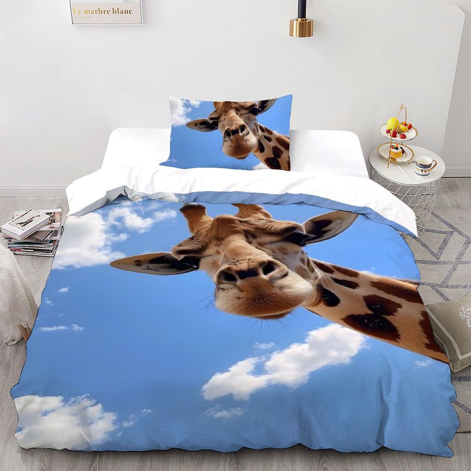Housse de couette girafe animée pour créer une chambre d'enfant savane
