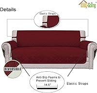 Vista 3 de Easy-Going Funda de Sofá Reversible para Sofá de Dos Plazas de 2 Cojines Funda de Sofá para Perros Resistente al Agua Protector de Muebles