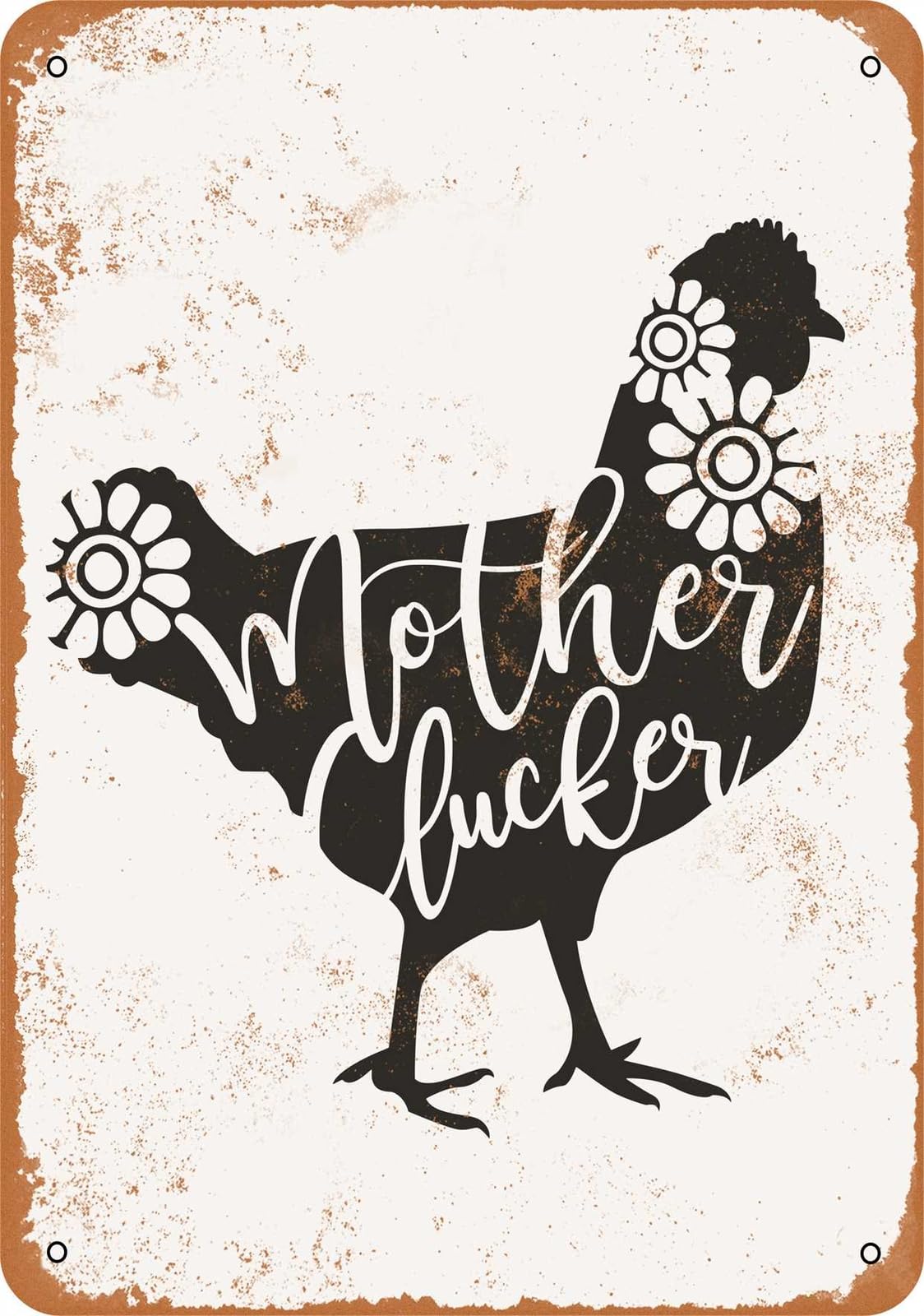 Miaomansenstore Metal Sign - Mother Clucker - Vintage Look Home Decor