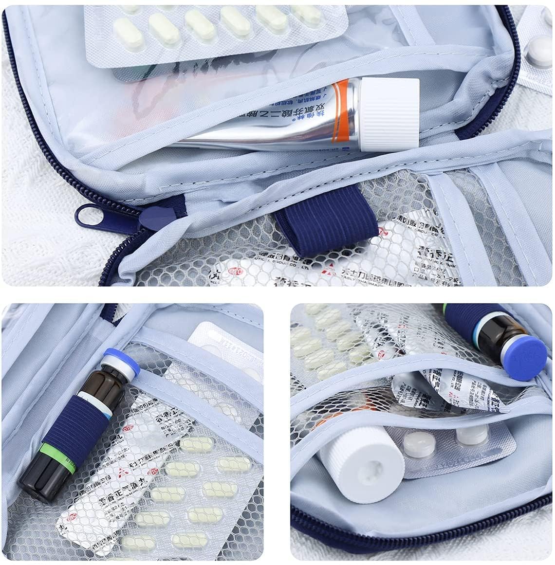 Sweanx First Aid Bag, Empty First Aid Pouch, Mini Portable Medical Bag for Outdoor, Camping Hiking, Travel Emergency, Multifunction Emergency Medicine Storage (Multicolour) 3