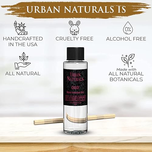 Miniatura 437 de Urban Naturals Reed Diffuser Oil Refill Ocean Mist Sea Salt with Salt Spray, Violet Leaf, Sea Grass, Driftwood 8 oz + Free Reed Sticks, Made in The