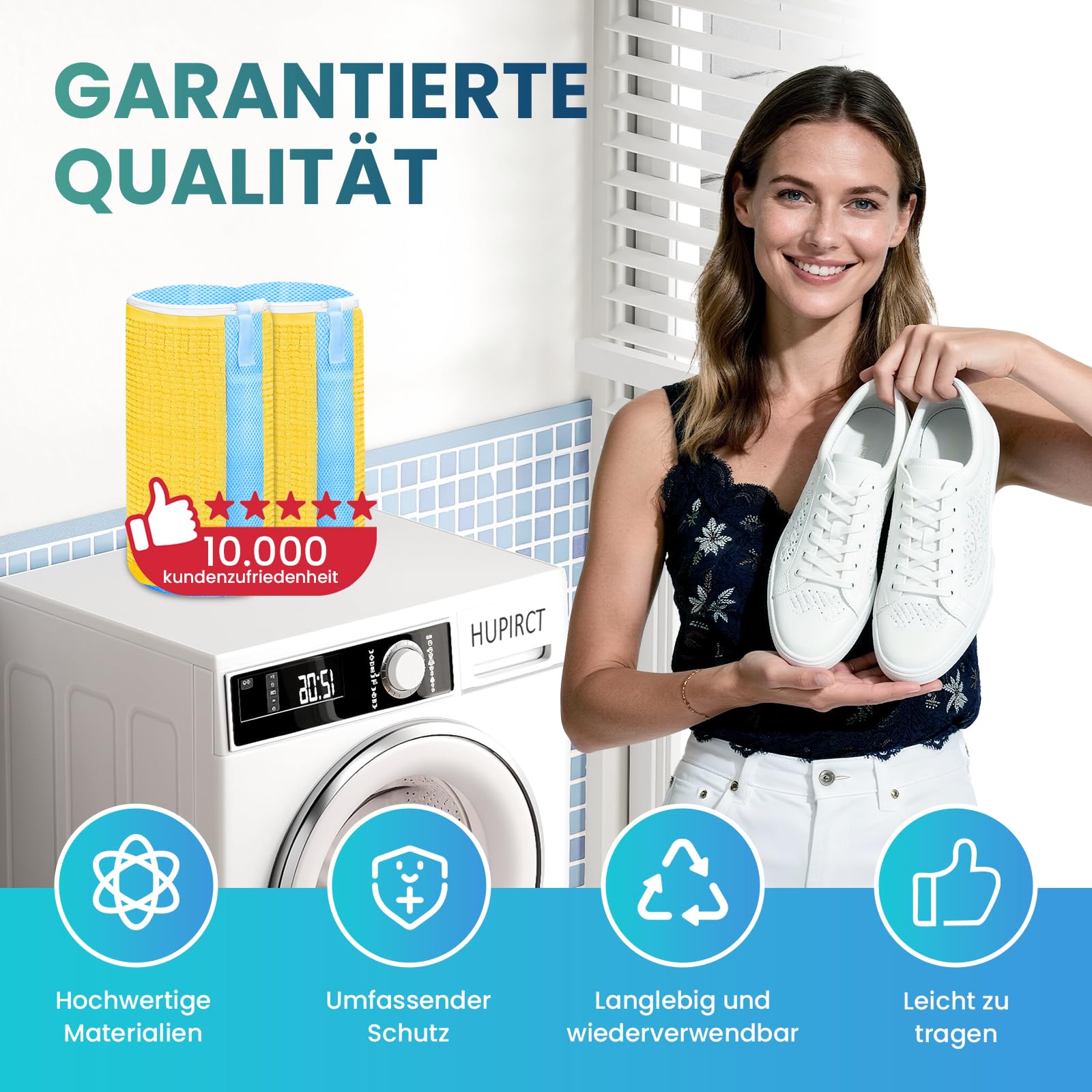 2 Piezas Bolsas Para Lavar Zapatillas en Lavadora, Reutilizable, Limpieza Completa de 360 ​​Grados, Cremallera de Bloqueo Automático Invisible, Apto Para Todas Las Lavadoras y Zapatos