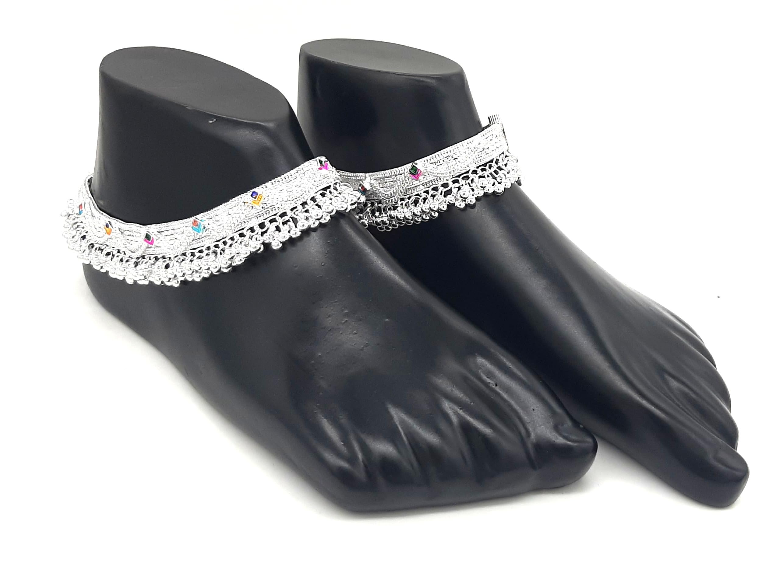 Indian Latest Design Bridal Heavy Thick Anklet Payal For Women & Girls (Pack of 2)-image-47