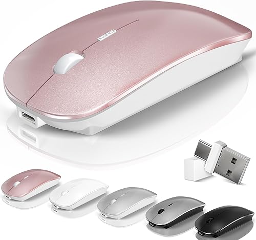 Miniatura 1 de Mouse para portátil inalámbrico Bluetooth - MacBook Air Mac Pro PC iPad óptico recargable silencioso ratón con interruptor de modo dual Jiggler