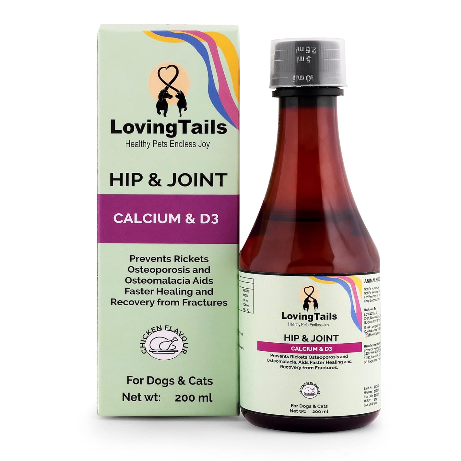 Buy LovingTails Hip & Joint |Calcium & D3| for Dogs, Cats - 200 ML ...