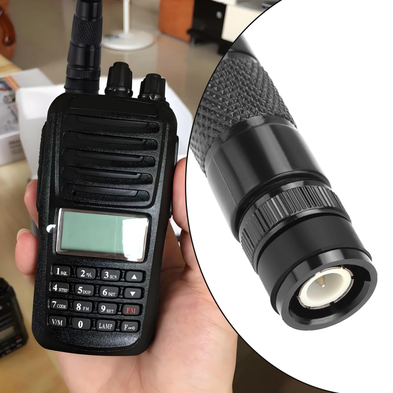 SG Store Black Walkie Talkie Antenna 144/430 MHz Dual-Band High Gain Handheld BNC Antenna Compatible with ICOM V8 V80 V80E V82 V85 F3S HT-66 VHF/UHF Radio 21cm - Image 3