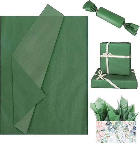 Miniatura 9 de Whaline 100 hojas de papel de seda verde salvia a granel, papel de regalo verde sauce, papel de regalo para manualidades, papel de seda verde