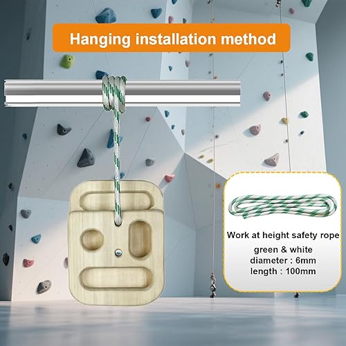 Miniatura 5 de Tabla de escalada en roca para entrenamiento de escalada como diapasón de escalada con jarras, pendientes y bordes, bolsillos como estación de