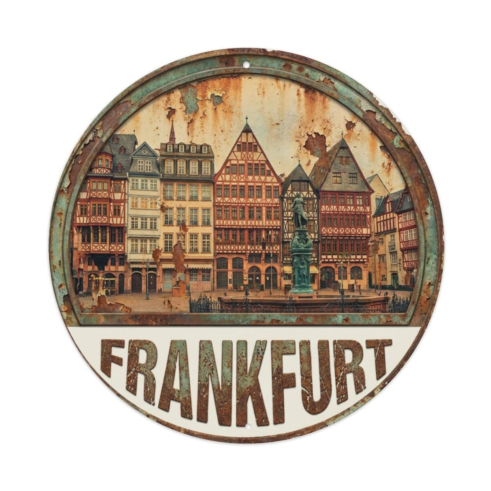 Galvaxio Style Vintage Travel Germany Frankfurt Metal Tin Sign