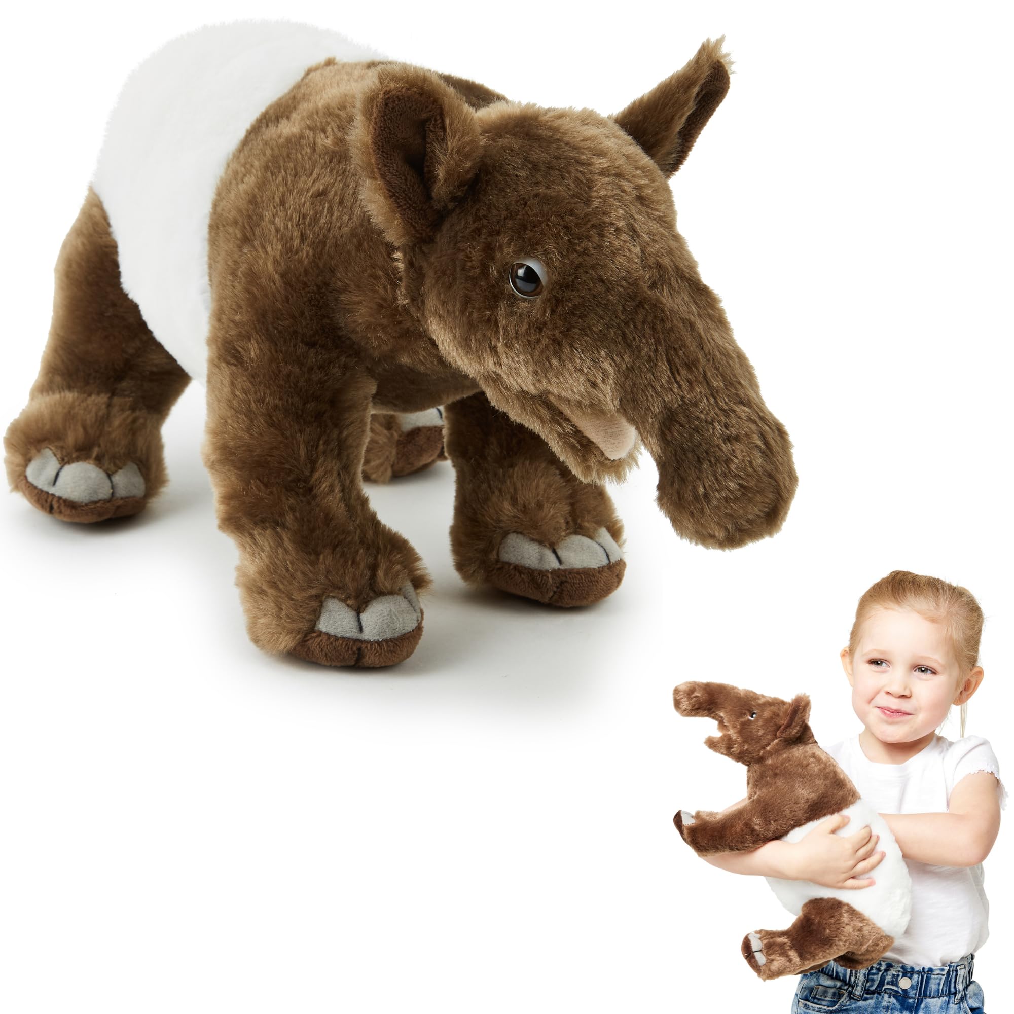Zappi Co Tapir Plush Toy (35cm) - Exotic, Soft Stuffed Animal, Eco-Friendly, Perfect for Young Wildlife Fans, 100% Recycled