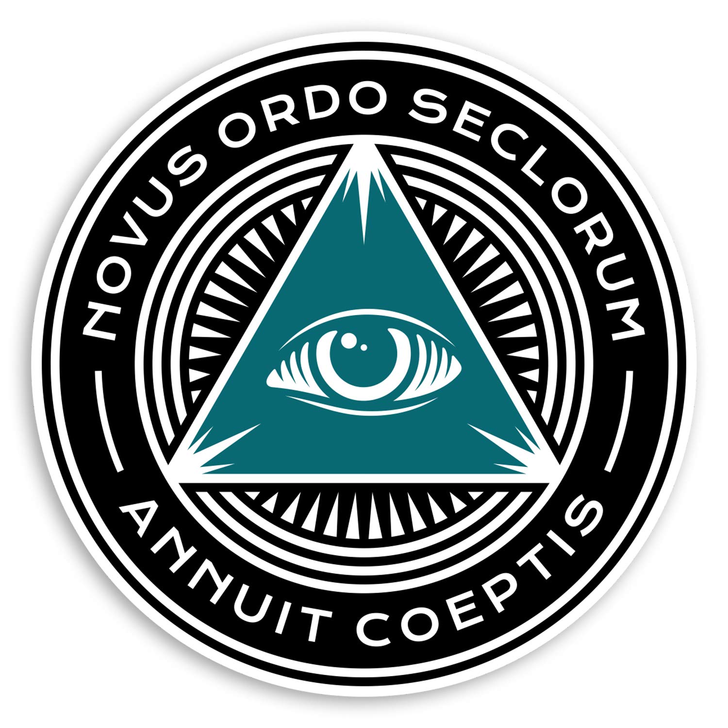 2 x 10cm New World Order Vinyl Stickers - All Seeing Eye Laptop Sticker #34116 (10cm Wide)