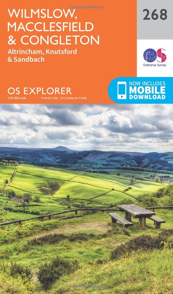Wilmslow, Macclesfield & Congleton Map | Altrincham, Knutsford & Sandbach | Ordnance Survey | OS Explorer Map 268 | England | Walks | Hiking | Maps | Adventure