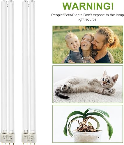 Miniatura 3 de Lámpara de bombilla UV de 36 vatios para uso con bases de bombillas 2G11 (4 pines), un reemplazo totalmente compatible para filtro Jebao 36W PU-36W