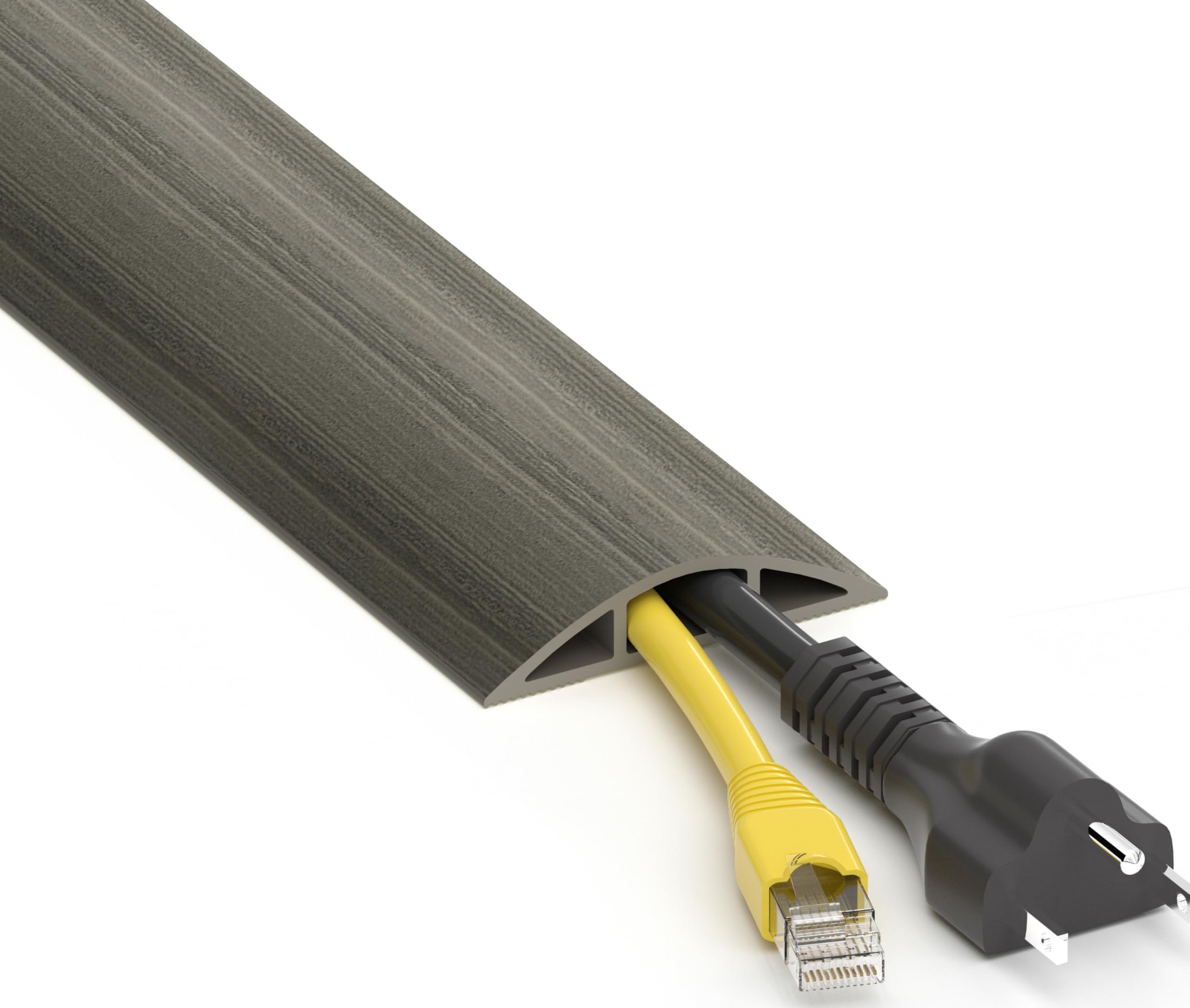 Cubierta de cable de suelo de 6 pies, cable de madera de roble gris, cables de extensión para ocultar el suelo, cubierta de cables de suelo, cubierta de alambre para cables, cavidad de cable protector