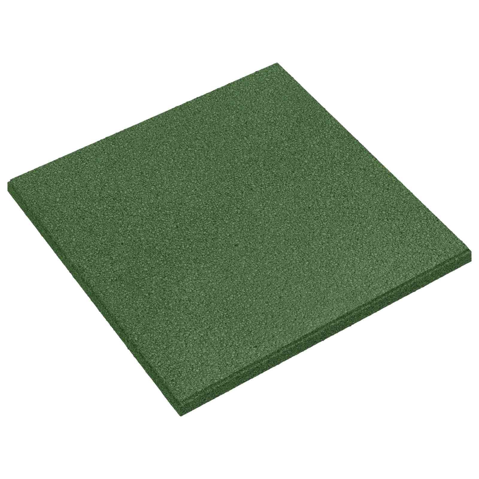 Fallschutzfliesen 6er Set Grün 50x50x3 cm Gummi Fallschutzmatte für Garten Spielplatz stoßdämpfende Bodenmatte Outdoor