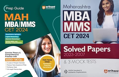 Arihant - Maharashtra MBA/MMS CET 2024 Prep Guide + Solved Papers 2023 - 2007 &amp; 3 Mock Tests - Set of 2 Books for 2024 Exams