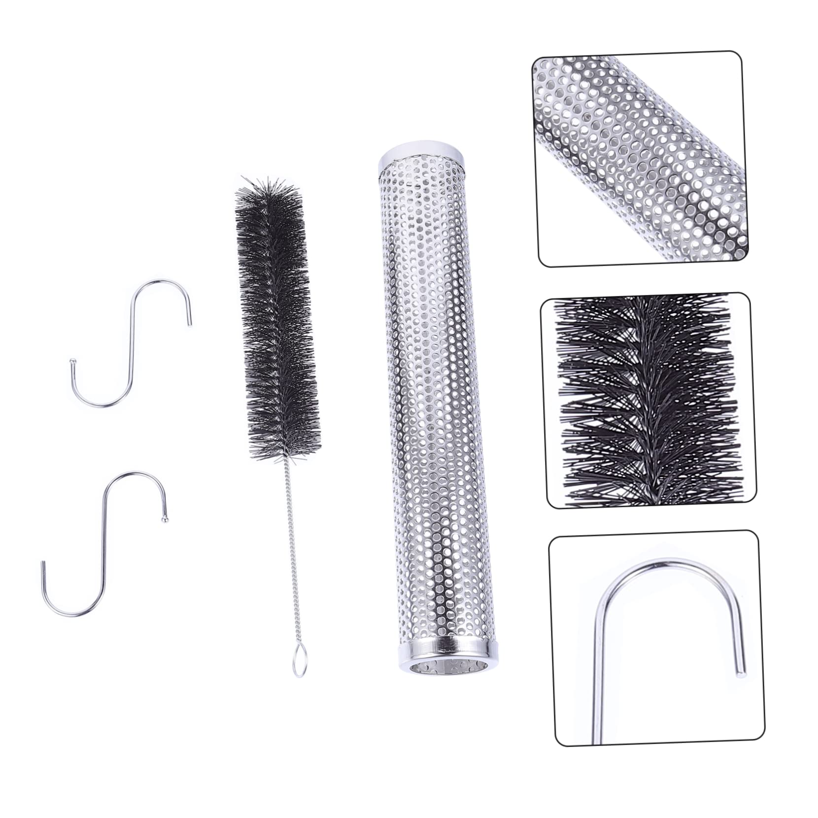 Tubo Ahumador de Acero Inoxidable para Barbacoa 12 Pulgadas Malla Hexagonal, Accesorio para Parrilla al Aire Libre, Generador de Humo Antioxidante para Asar y Camping, Set de 4