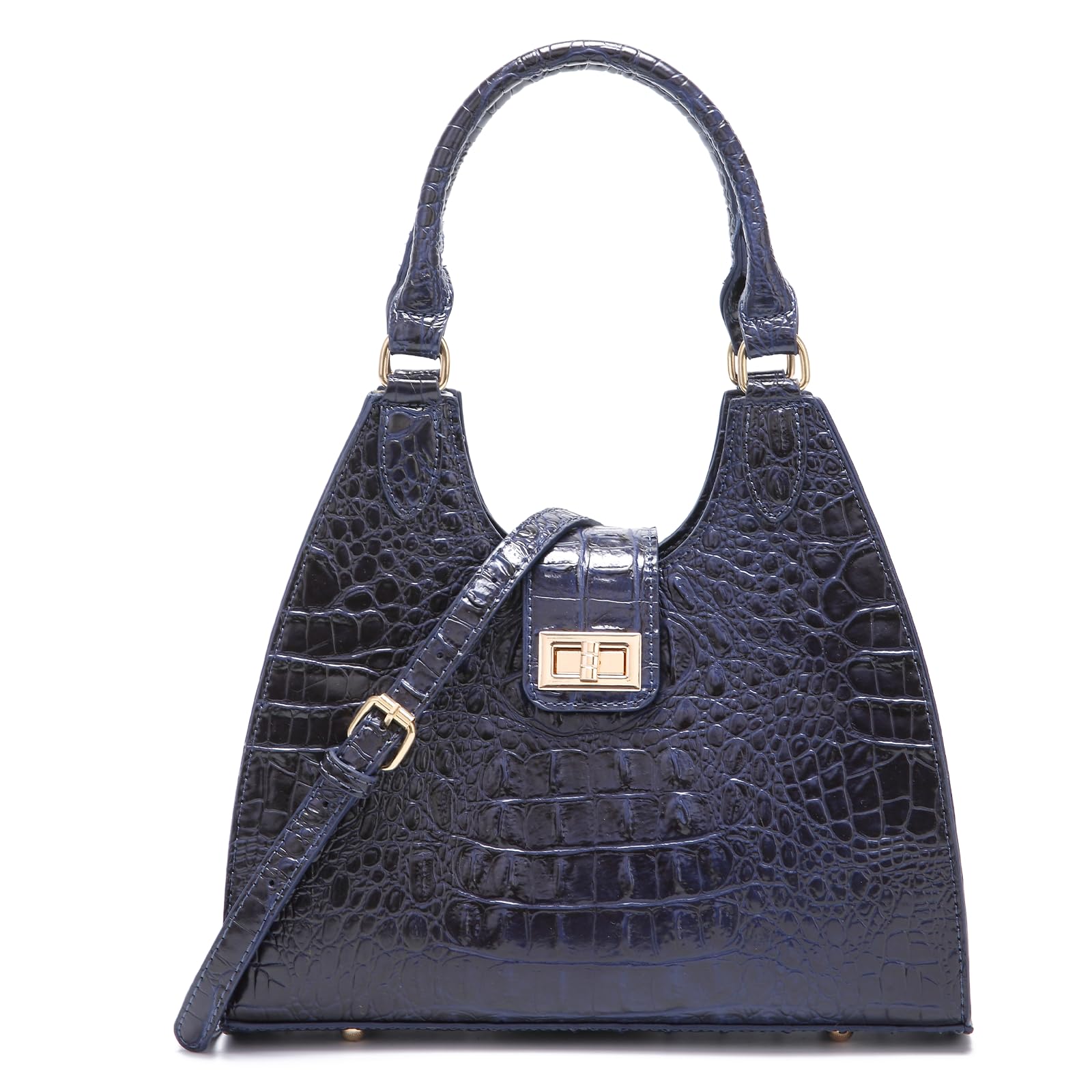 Makcr Joacbv Ladies Tote Leather Bags for Women Crocodile Embossed Zipper Satchel Purse Classy Compartments Crossbody bag