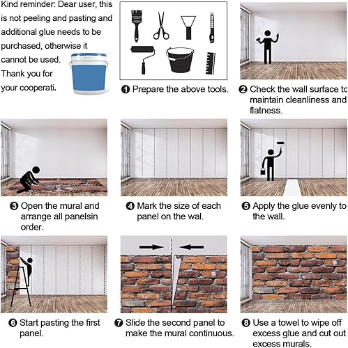 Miniatura 7 de Papel tapiz de pared de ladrillo, papel tapiz vintage para dormitorio, paredes rojas, papel tapiz fotográfico no autoadhesivo, estilo industrial,