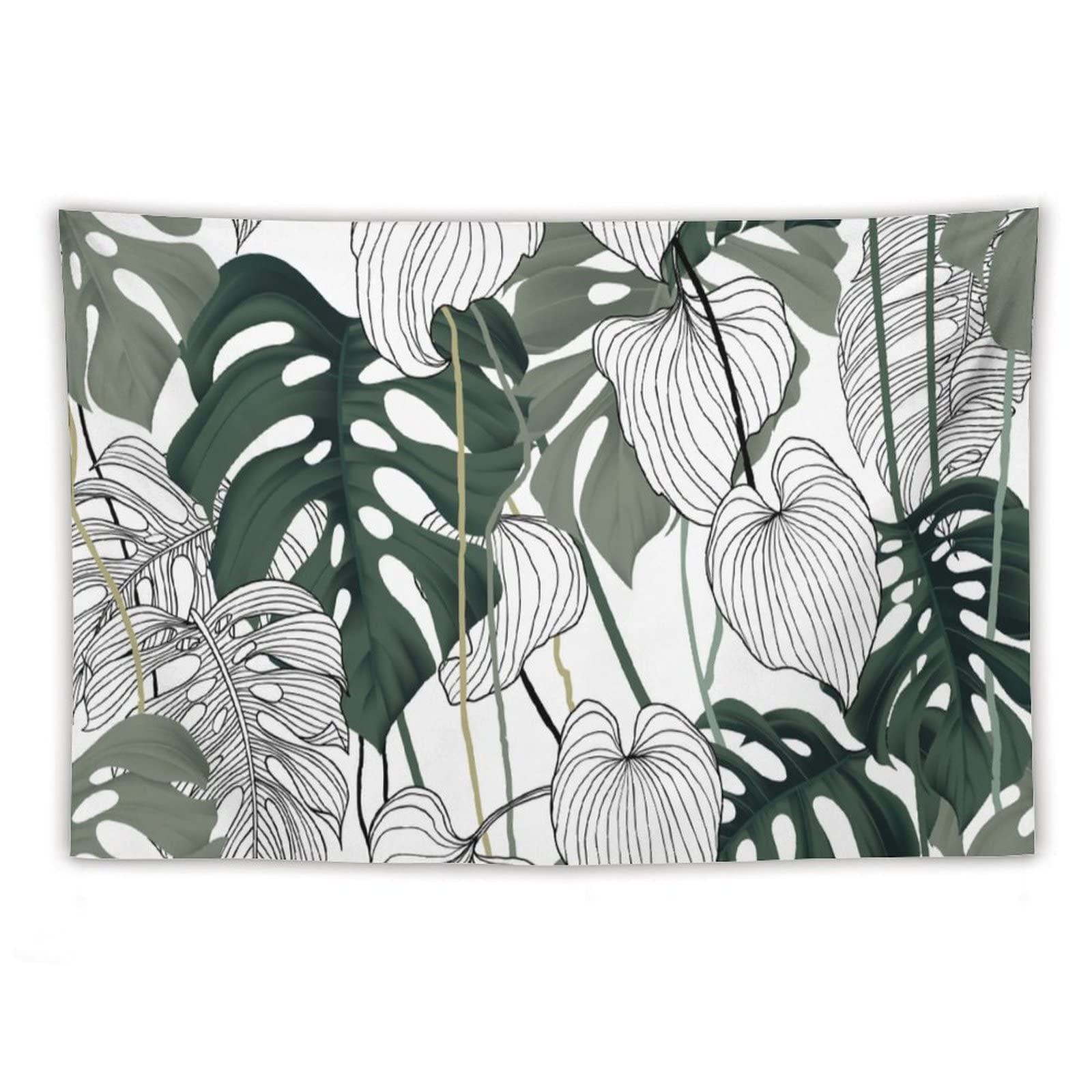 Jungle Palm Leaves Wall Tapestry,Natural Tropical Palm Plant Pattern Tapestries for Dorm Living Room Bedroom Home Deor(40x60Inch)