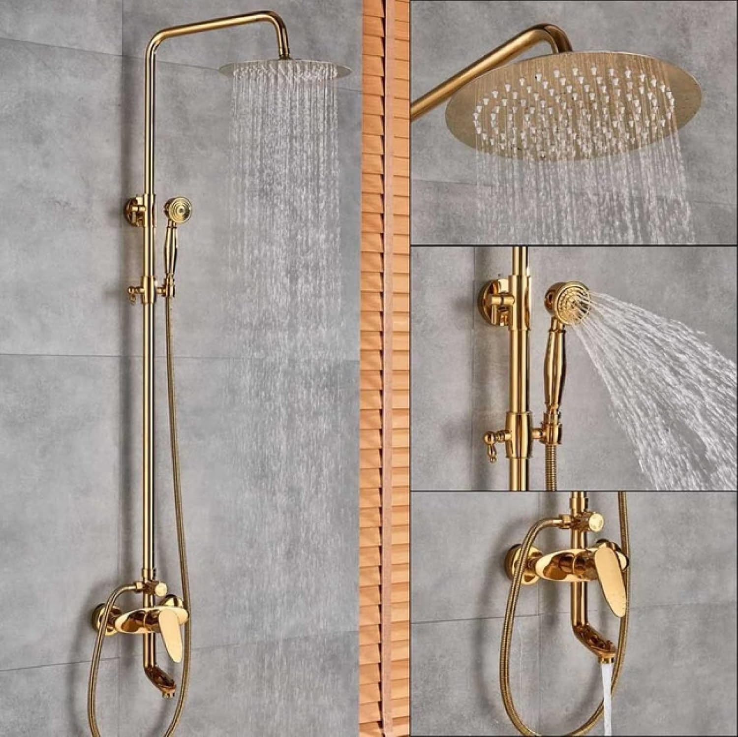 NZPOST Faucet Set d Rainfall Shower Mixer Crane Wall Mounted with Hand Shower Bath Rain Column Tap,Shower