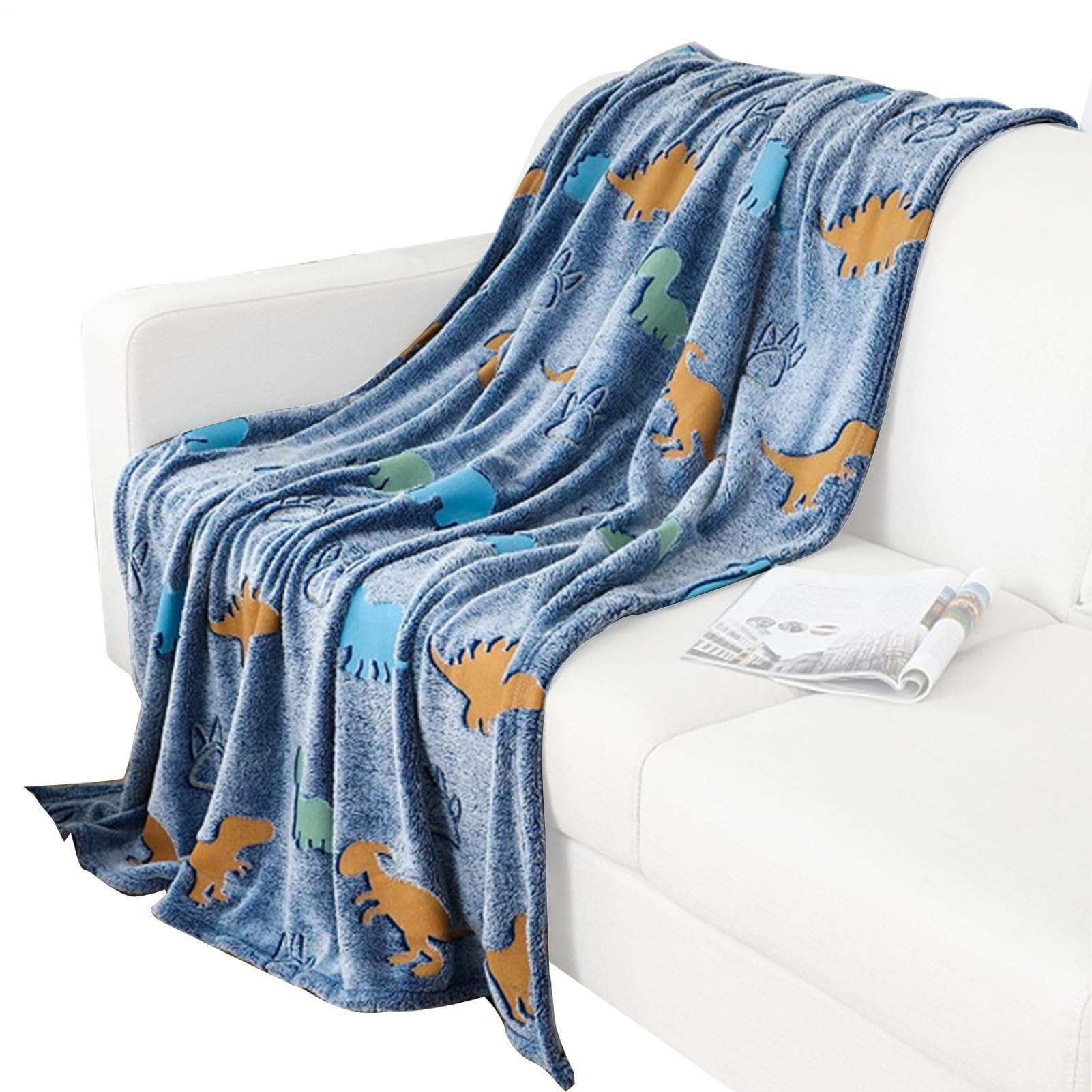 Couverture dinosaure luminescente cadeau idéal anniversaire enfant