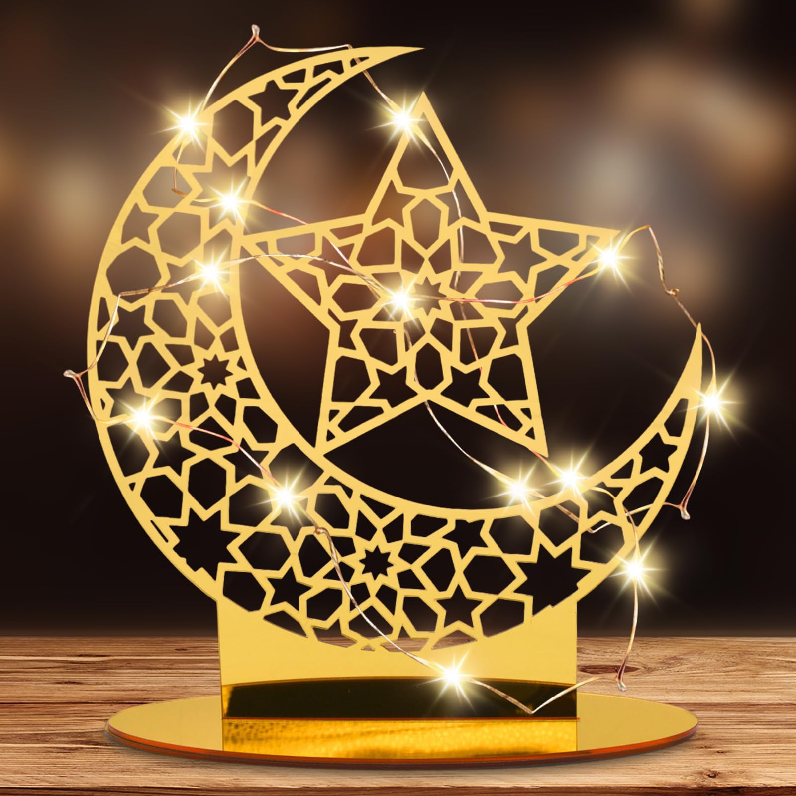 Lanterne LED en plastique pour décoration du Ramadan Eid Mubarak, lampe de Table pour la fête du