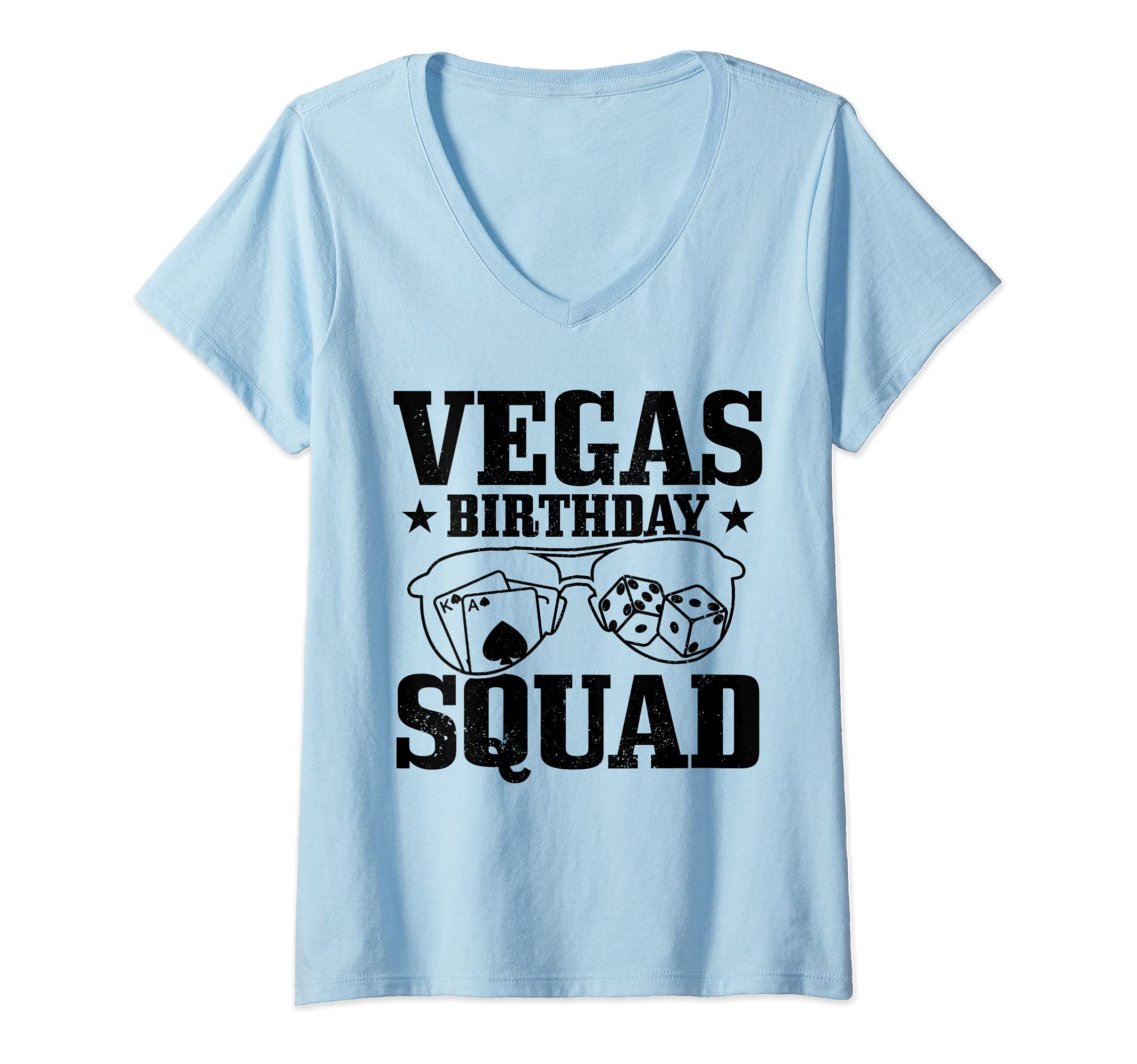 Womens Las Vegas Birthday Squad Csino Gambling Matching Group V-Neck T-Shirt
